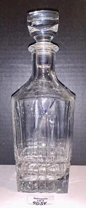 Square Glass Whiskey Decanter with Stopper France Vintage - Picture 1 of 19
