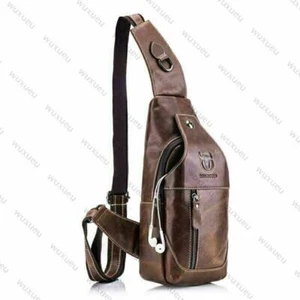 Borsa a tracolla da uomo Borsa a tracolla Borsa a tracolla in vera pelle Borsa a - Foto 1 di 11