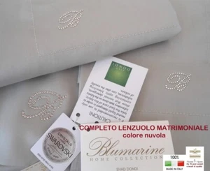 COMPLETO LENZUOLO BLUMARINE MATRIMONIALE IN SATIN 100% COTONE colore nuvola - Bild 1 von 4