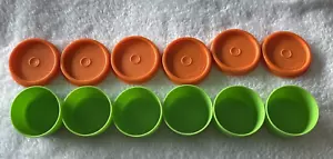 Tupperware Minis Smidgets Set of 6 Green with Liquid Tight Orange Seals New - Imagen 1 de 1