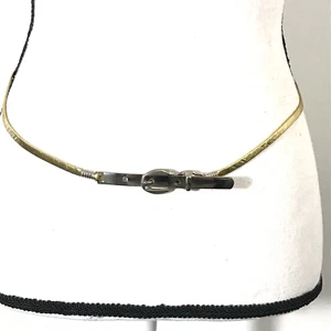 Women's Belt Gold Silver XS-S VTG Skinny Metal Stretch Disco Dress Ladies - Picture 1 of 11