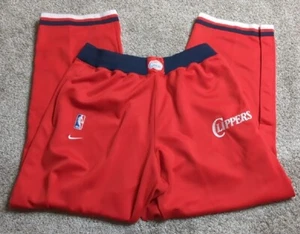 Los Angeles Clippers Thick Nike Team Warm Up Pants Heavy Player Leg Snap Red 2XL - Picture 1 of 8