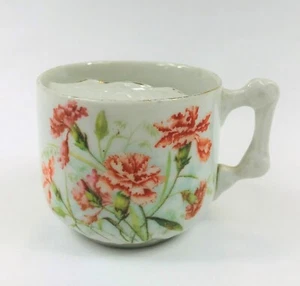 Antique KPM Mustache Tea Cup Berlin Germany Carnation Flower Gold Trim - Picture 1 of 10