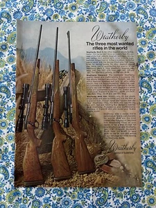 Pubblicità stampa fucili Weatherby 1976 vintage 3 fucili più ricercati solo pubblicità - Foto 1 di 7