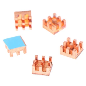 5Pcs Pure Copper Heat Sink Memory RAM Adhesive Back Cooling For MOS IC Chipset - Afbeelding 1 van 8