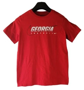 Nike Georgia Football Tshirt Red Youth Unisex L Athletic Fit EUC Shortsleeve - Picture 1 of 4