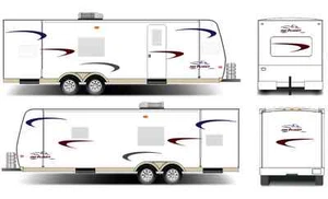 JUEGO COMPLETO DE CALCOMANÍAS CALCOMANÍAS CALCOMANÍAS REMOLQUE RUEDA JAY FLIGHT RV JAYCO 1A - Imagen 1 de 2