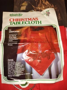Wonder art Christmas Tablecloth No. 1490 " Candles" Embroidery Kit - Picture 1 of 2