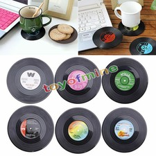 6 Stk Runde Vinyl Schallplatten Glasuntersetzer Set Untersetzer Matte Tischset