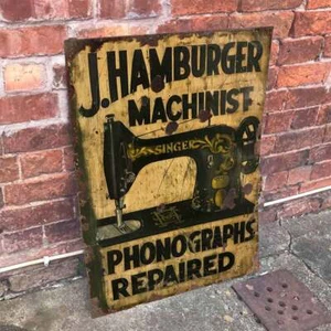 Hamburger Machinist Repair - Insegna per macchina da cucire Singer - Foto 1 di 2