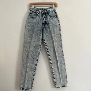 Rare Vtg 80s Calvin Klein Acid Wash Denim Size 9/10 Tapered Leg Jeans USA Made - Picture 1 of 15