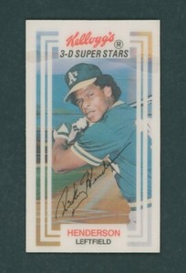 1983 KELLOGG'S #8 RICKEY HENDERSON (FAIR/GOOD) MULTIPLE CRACKS / A'S - HOF 1