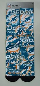 Miami Dolphins Men's Socks Large Size 10 to 13 Montage - Picture 1 of 2