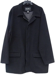 EDDIE BAUER CHAQUETÓN HOMBRE NEGRO MEZCLA LANA CACHEMIR - CREMALLERA Y BOTÓN DELANTERO - XL - Imagen 1 de 4