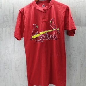 MLB Cardinals Majestic Graphic Button Tee Shirt Size Small - Picture 1 of 4