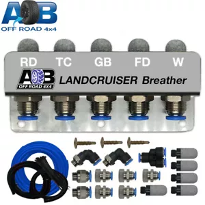 DIFF BREATHER KIT 5 PORT FOR TOYOTA LANDCRUISER 60 70 80 100 105 200 SERIES BLUE - Picture 1 of 7