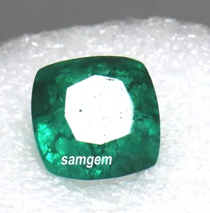 Green Emerald Certified Natural Colombian Cushion Cut Loose Gemstone 8 to 10 Ct - Picture 1 of 6