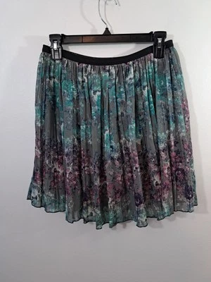 Falda Mudd Vintage Para Mujer Gris Mediana Floral Acordeón Plisada Foto 1 de 4