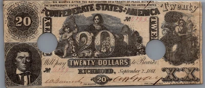 $20 1861 Confederate States of America "Beehive" T-20 VF-CVF - Image 1 of 3