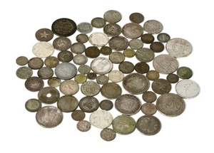 Lot of 69 Mixed Old World Foreign Vintage Silver Coins (360 Grams) - Picture 1 of 2
