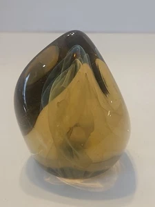 Vintage Gilbert C Johnson Glas bimorph opalisierend Briefbeschwerer signiert 1983 - Bild 1 von 4