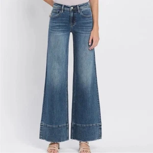 Lovervet by Vervet Kindness High Rise Wide Leg A-line Jeans NWT - Picture 1 of 7