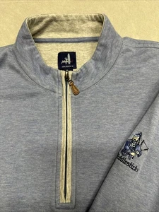 Maglione Johnnie O 1/4 zip XL blu chiaro manica lunga violino golf casual - Foto 1 di 11