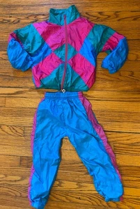 Vintage 90’s Y2K Nylon Track Outfit Toddler Boys Girls 4 - Bild 1 von 7