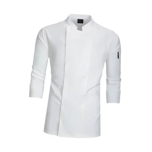 Chef Coat Breathable Lightweight Cooker Clothing Chef Work Clothes Long Sleeve - Picture 1 of 22