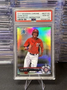2017 Bowman Chrome Juan Soto #BCP180 RC Prospects Refractor 264/499 PSA 10 - Foto 1 di 2