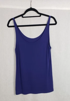 Camiseta sin mangas Eileen Fisher grande púrpura 100 % seda informal capa silenciosa de lujo Foto 1 de 4