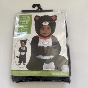 Disfraz Gato Negro Bebé Talla 6-12 Meses 3 Piezas Disfraz Completo Mono Capucha Cola - Imagen 1 de 9