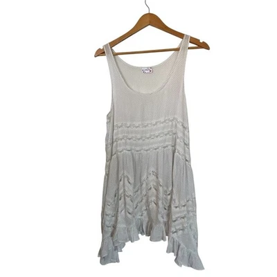 Vestido Intimately Free People Blanco Volantes Cottagecore Lunares Encaje Talla Pequeña Foto 1 de 4