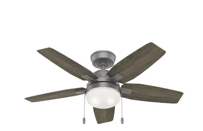 Hunter Antero 44" Hunter Express Indoor Matte Silver Ceiling Fan - Image 1 of 3