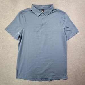 Lululemon Poloshirt Herren mittelblau Performance Stretch Golf Freizeit Logo - Bild 1 von 7