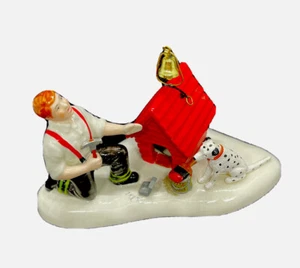Dept 56 SPARKY'S NEW DOGHOUSE #55401 Snow Village Firehouse Dalmatian SV42 - Picture 1 of 6