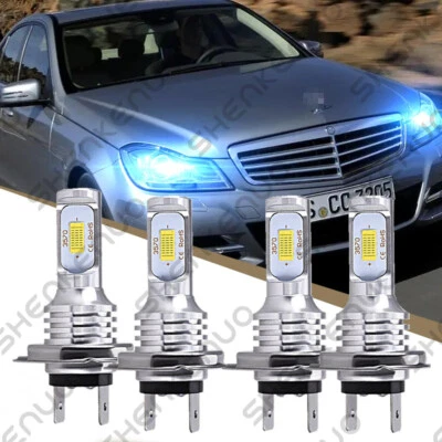 Kit de faros LED bombillas de haz alto/bajo 8000 k para Mercedes-Benz C250 C300 C350 -4X Foto 1 de 4
