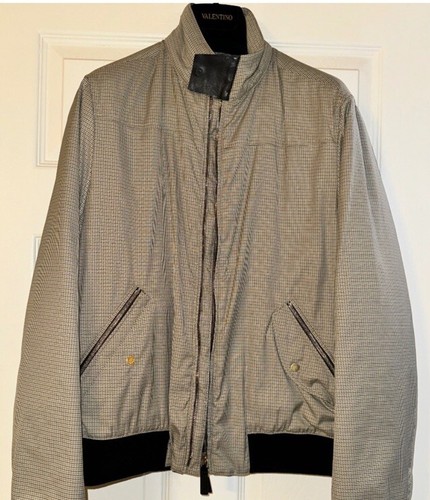 Giacca bomber Valentino Tweed con pelle borchie e mimetica taglia 46