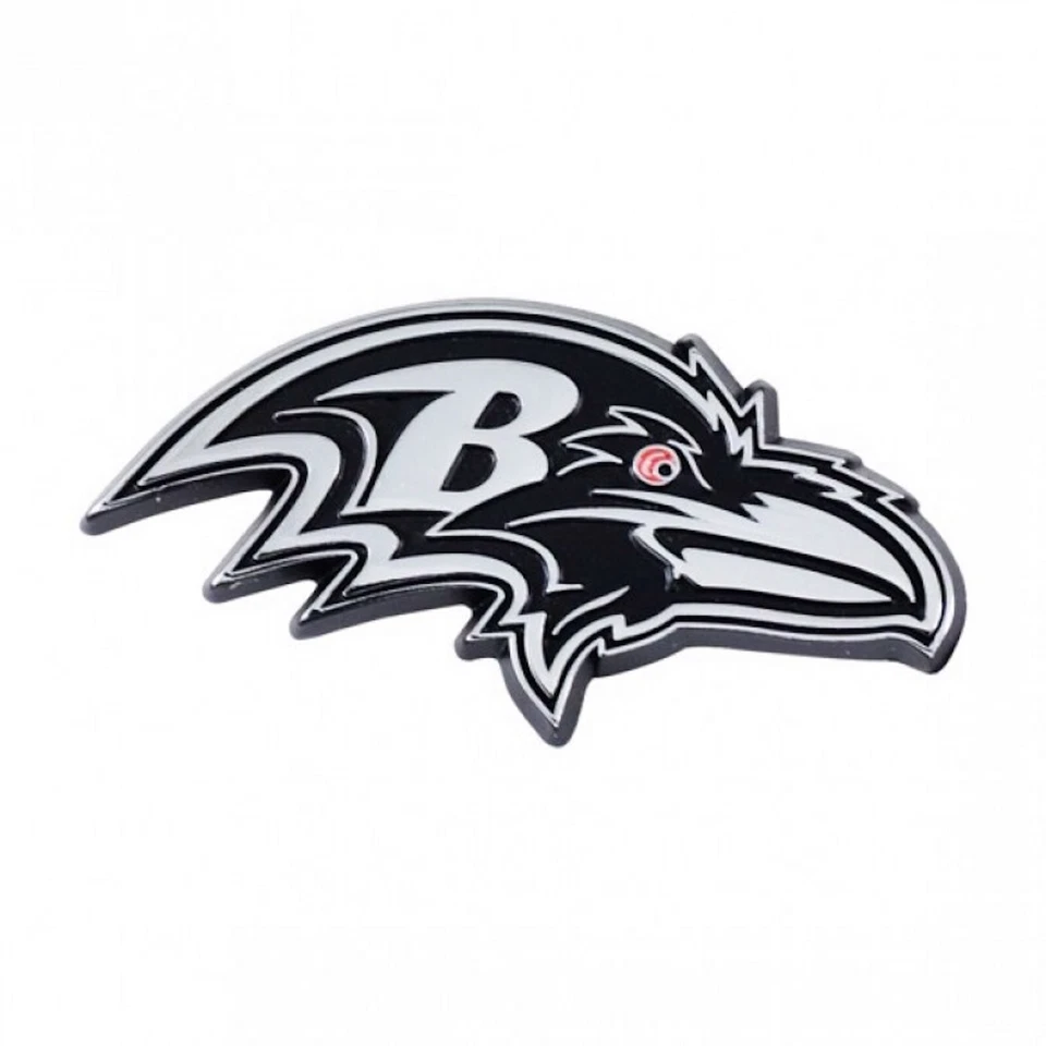 LOGOTIPO DEL EQUIPO DE FÚTBOL AMERICANO BALTIMORE RAVENS NFL AUTO AUTO PEGATINA CALCOMANÍA DE METAL EMBLEMA Foto 1 de 1