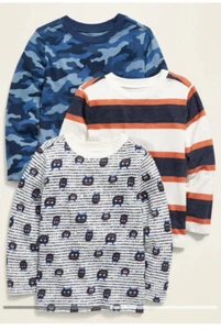 Old Navy Long-Sleeve Crew-Neck Tee 3-Pack for Toddler 2T NWT - Picture 1 of 4