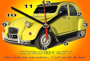 HORLOGE MURALE CITROEN 2CV JAUNE-01 - Picture 1 of 1