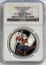 2014 SILVER NIUE $2 GOOFY DISNEY CHARACTERS COLORIZED PROOF COIN NGC PF 70 UC