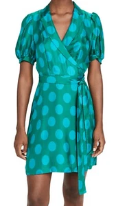 NEU MIT ETIKETT DIANE VON FURSTENBERG Gr. L MAISIE KURZARM SEIDE-TWILL WICKELKLEID BAKER - Bild 1 von 12