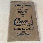 Colt Carbide Gas Lighting And Cooking Plants Instructions Install Operate Care