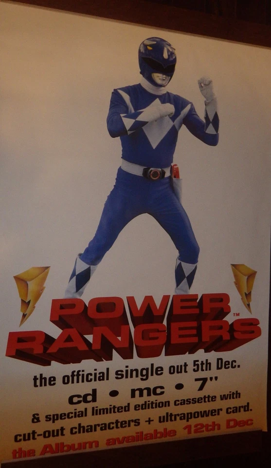 BLUE Triceratops Billy 1994 Mighty Morphin Power Rangers 40x60" MASSIVE POSTER - Image 1 of 1