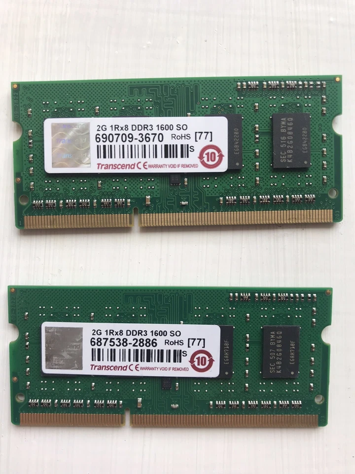 SALE! Transcend.   2G.  1R x 8.   DDR3-1600 SO Price Is for Both Together!! - Image 1 of 1