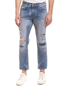 Hudson Blake Slim Straight Cropped Jeans Eagle Rock Distressed Herren Gr. 32 $ 265 - Bild 1 von 12
