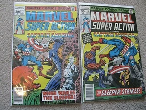 1977 MArvel SUPER ACTION with Captain America #2 & #3 VG/VF Bagged & Boarded  - Bild 1 von 3