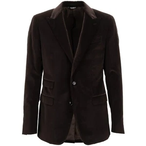 DOLCE & GABBANA Velvet Blazer Tuxedo Jacket NAPOLI Peak Lapel Brown 12392 - Picture 1 of 7