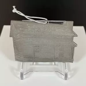 Vintage Metamora Illinois Lee Timber House 1995 Pewter Holiday Ornament - Picture 1 of 7